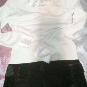 ) design history vintage style sweater w/removable collar and cuffs